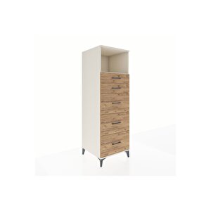 Kronos Dolap Tek Raflı 5 Çekmeceli 60x59x182 Aytaşı-çam