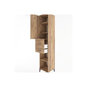 Hyperion Dolap 4 Raflı 2 Çekmeceli Tek Kapaklı 44x44x221 Çam-çam