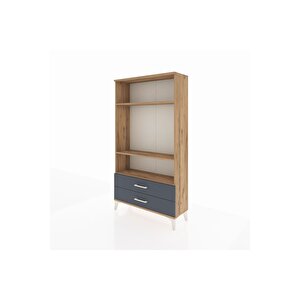 Arges Dolap 3 Raflı 2 Çekmeceli 88x30x163 Çam-antrasit