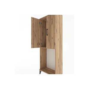 Arges Dolap Tek Raflı 2 Kapaklı Tek Askılı 60x30x163 Çam-çam