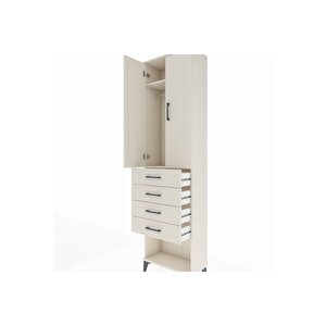Arges Dolap 2 Raflı 4 Çekmeceli Tek Askılı 60x30x221 Aytaşı-aytaşı