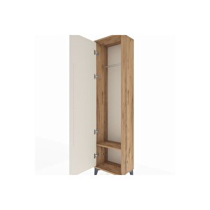 Arges Dolap Tek Raflı Tek Kapaklı Tek Askılı 44x30x182 Çam-aytaşı