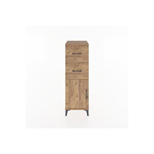 Hyperion Dolap Tek Raflı 2 Çekmeceli Tek Kapaklı 44x44x134 Çam-çam