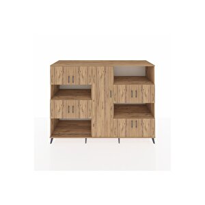 Kronos Dolap 10 Raflı 9 Kapaklı 220x59x163 Çam-çam