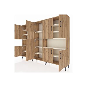 Arges Dolap 14 Raflı 10 Kapaklı 220x30x163 Çam-çam/aytaşı