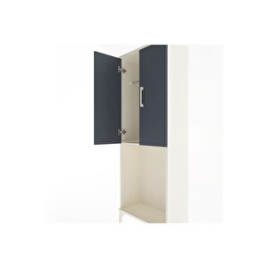 Arges Dolap Tek Raflı 2 Kapaklı Tek Askılı 60x30x163 Aytaşı-antrasit