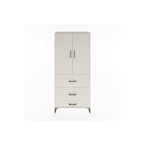 Hyperion Dolap Tek Raflı 3 Çekmeceli Tek Askılı 88x44x195 Aytaşı-aytaşı