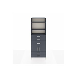 Arges Dolap 4 Raflı 5 Çekmeceli 2 Kapaklı 88x30x243 Antrasit-antrasit