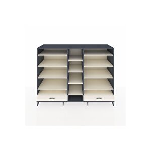 Kronos Dolap 14 Raflı 2 Çekmeceli  220x59x163 Antrasit-aytaşı