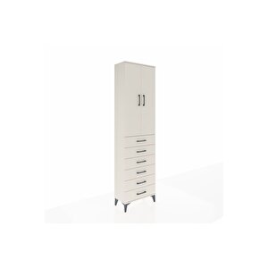 Arges Dolap 3 Raflı 6 Çekmeceli 2 Kapaklı 60x30x221 Aytaşı-aytaşı
