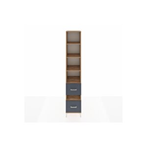 Hyperion Dolap 5 Raflı 2 Çekmeceli 44x44x243 Çam-antrasit