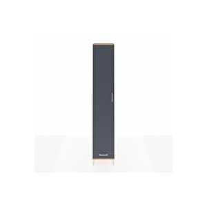 Hyperion Dolap 3 Raflı Tek Çekmeceli Tek Askılı 44x44x243 Çam-antrasit