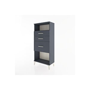 Hyperion Dolap Tek Raflı 3 Çekmeceli 60x44x134 Antrasit-antrasit