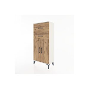 Hyperion Dolap Tek Raflı 2 Çekmeceli 2 Kapaklı 60x44x134 Aytaşı-çam