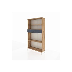 Arges Dolap 3 Raflı Tek Çekmeceli 88x30x163 Çam-antrasit