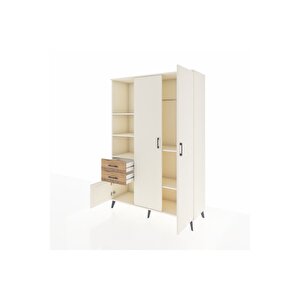 Hyperion Dolap 5 Raflı 2 Çekmeceli Tek Askılı 132x44x195 Aytaşı-aytaşı/çam