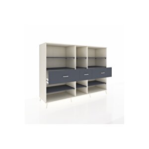 Kronos Dolap 9 Raflı 3 Çekmeceli  220x59x163 Aytaşı-antrasit