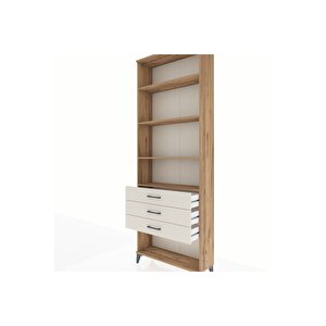 Arges Dolap 4 Raflı 3 Çekmeceli 88x30x243 Çam-aytaşı