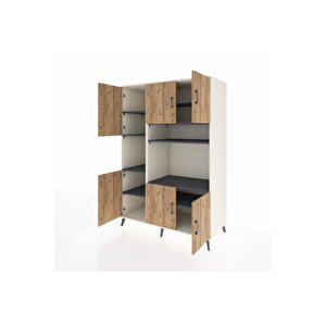 Kronos Dolap 9 Raflı 6 Kapaklı 132x59x195 Aytaşı-çam/antrasit