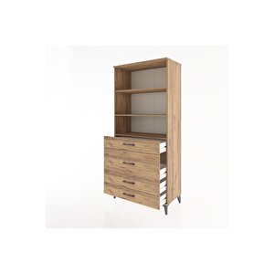 Hyperion Dolap 3 Raflı 4 Çekmeceli 88x44x195 Çam-çam