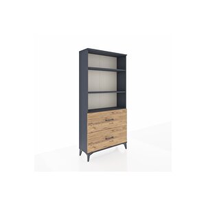 Arges Dolap 3 Raflı 2 Çekmeceli 88x30x182 Antrasit-çam