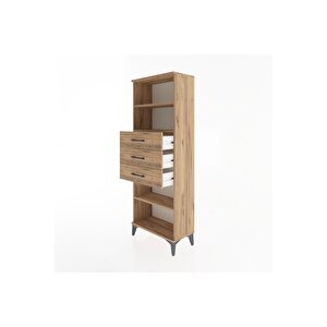 Arges Dolap 3 Raflı 3 Çekmeceli 60x30x163 Çam-çam