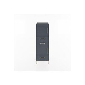 Hyperion Dolap 2 Raflı 3 Çekmeceli 2 Kapaklı 44x44x134 Antrasit-antrasit