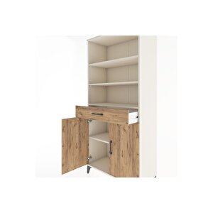 Hyperion Dolap 4 Raflı Tek Çekmeceli 2 Kapaklı 88x44x195 Aytaşı-çam