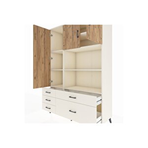 Hyperion Dolap 7 Raflı 5 Çekmeceli 3 Kapaklı 132x44x195 Aytaşı-çam/aytaşı