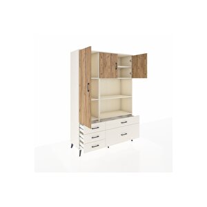 Hyperion Dolap 7 Raflı 5 Çekmeceli 3 Kapaklı 132x44x195 Aytaşı-çam/aytaşı