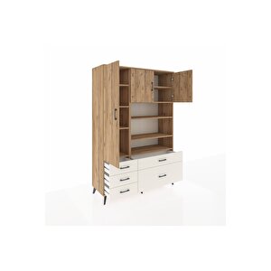 Hyperion Dolap 9 Raflı 5 Çekmeceli 3 Kapaklı 132x44x195 Çam-çam/aytaşı