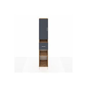 Hyperion Dolap 5 Raflı Tek Çekmeceli Tek Kapaklı 44x44x243 Çam-antrasit