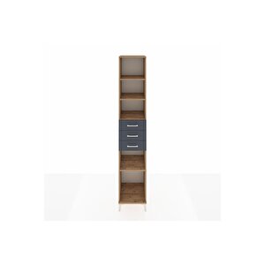 Hyperion Dolap 4 Raflı 3 Çekmeceli 44x44x243 Çam-antrasit