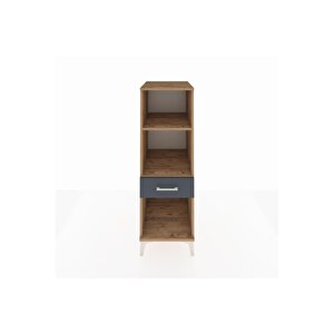 Kronos Dolap 2 Raflı Tek Çekmeceli 44x59x134 Çam-antrasit