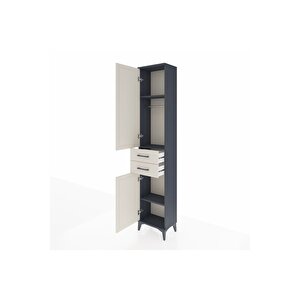 Arges Dolap 3 Raflı 2 Çekmeceli Tek Askılı 44x30x221 Antrasit-aytaşı