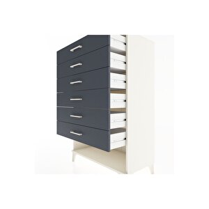 Hyperion Dolap 6 Çekmeceli 88x44x134 Aytaşı-antrasit