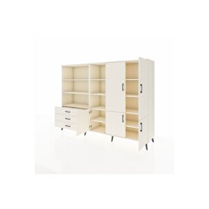 Hyperion Dolap 11 Raflı 3 Çekmeceli 5 Kapaklı 220x44x163 Aytaşı-aytaşı