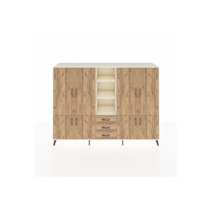 Hyperion Dolap 11 Raflı 3 Çekmeceli 8 Kapaklı 220x44x163 Aytaşı-çam