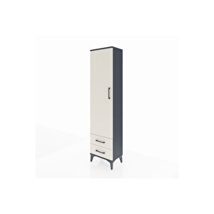 Arges Dolap 5 Raflı 2 Çekmeceli Tek Kapaklı 44x30x182 Antrasit-aytaşı