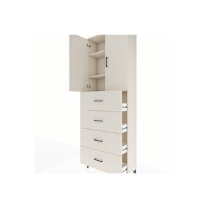Arges Dolap 3 Raflı 4 Çekmeceli 2 Kapaklı 88x30x243 Aytaşı-aytaşı