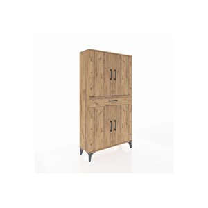 Arges Dolap 3 Raflı Tek Çekmeceli 4 Kapaklı 88x30x163 Çam-çam