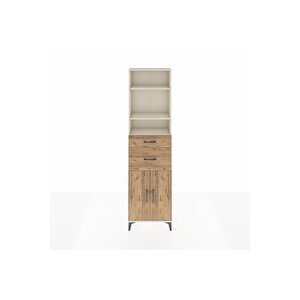 Arges Dolap 4 Raflı 2 Çekmeceli 2 Kapaklı 60x30x221 Aytaşı-çam