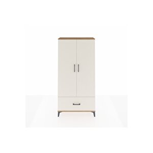 Arges Dolap 4 Raflı Tek Çekmeceli 2 Kapaklı 88x30x182 Çam-aytaşı