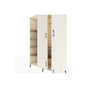 Hyperion Dolap 6 Raflı 4 Kapaklı Tek Askılı 132x44x195 Aytaşı-aytaşı/çam