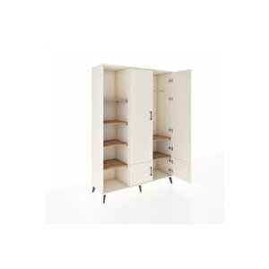 Hyperion Dolap 6 Raflı 4 Kapaklı Tek Askılı 132x44x195 Aytaşı-aytaşı/çam