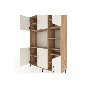 Hyperion Dolap 10 Raflı 6 Kapaklı 132x44x195 Çam-aytaşı/çam