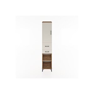 Hyperion Dolap 4 Raflı 2 Çekmeceli Tek Kapaklı 44x44x221 Çam-aytaşı