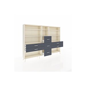 Arges Dolap 8 Raflı 7 Çekmeceli  220x30x163 Aytaşı-aytaşı/antrasit