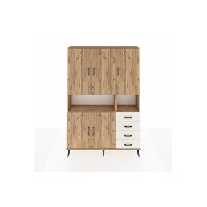 Arges Dolap 7 Raflı 4 Çekmeceli 5 Kapaklı 132x30x195 Çam-çam/aytaşı