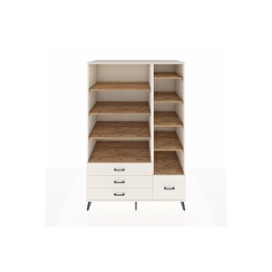 Kronos Dolap 9 Raflı 4 Çekmeceli  132x59x195 Aytaşı-çam/aytaşı